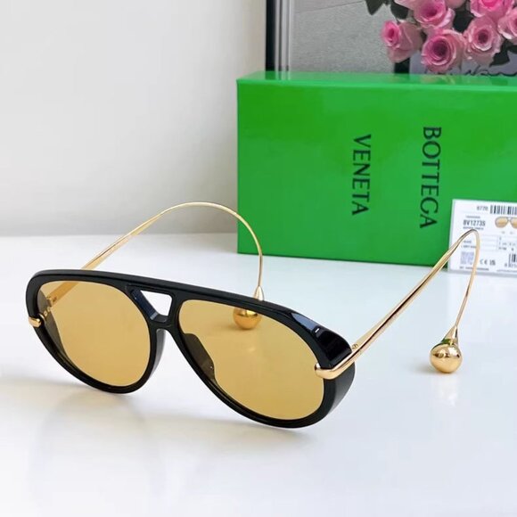 ? Bottega Veneta Black and Gold Sunglasses main image 6